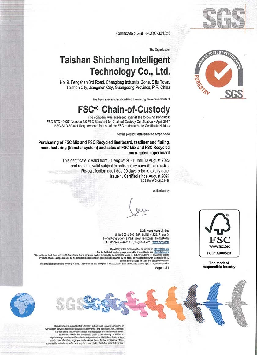 شهادة FSC - سلسلة معايير الحضانة حسب SGS