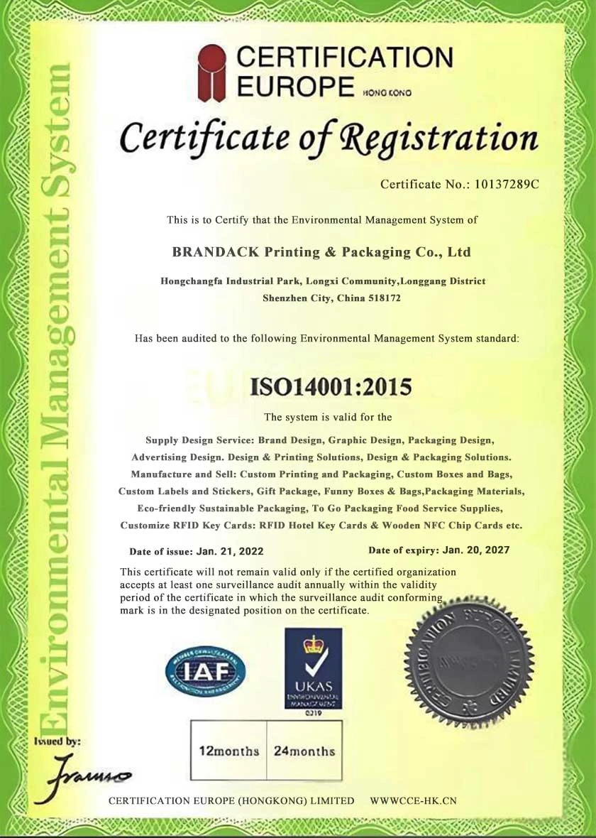 شهادة تسجيل نظام الإدارة البيئية ISO 14001:2015